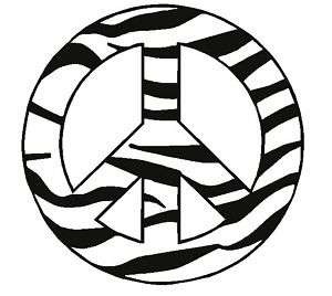 Zebra Peace Sign Car Decal Vinyl Sticker Animal Print  