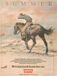 Vintage Levis Western Wear ads The Four Seasons by artist Gary Meyer