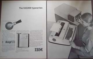1966 IBM $10000 Typewriter original vintage 2pg ad  