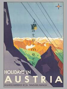 VIntage Travel Poster Holidays in Austria 18x24  