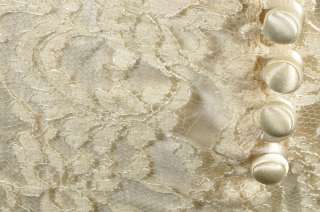 Vintage 1930s Ivory Lace Bias Cut Wedding Dress w/ Satin Slip Size XS 