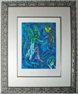 Signed Original Chagall Lithograph, Jacob and the Angel  