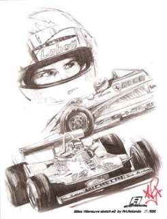 ART ROTONDO SCETCH #2 OF GILLES VILLENEUVE NUMBERED LIMITED EDITION OF 