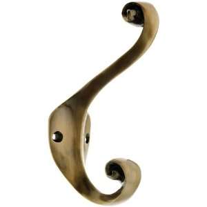   Double Scroll Coat Hook In Antique By Hand Finish