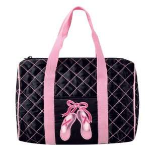  Dance Bag  Quilted on Pointe Black Duffel Sports 
