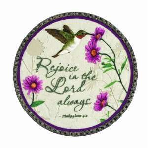   Garden Stepping Stone Hummingbird Rejoice In The Lord 