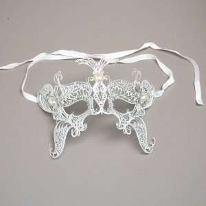 White Venetian Butterfly Mask