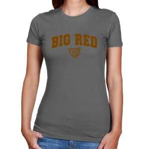  Cornell Big Red Ladies Charcoal Logo Arch T shirt Sports 