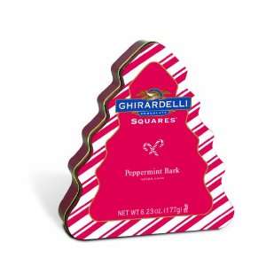 Ghirardelli Chocolate Squares, Peppermint Bark, 6.23 Ounce Tree Tin 