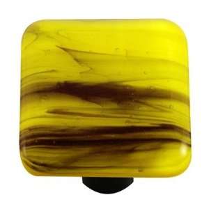  Swirl Cabinet Knob in Black / Canary Yellow Post Color 