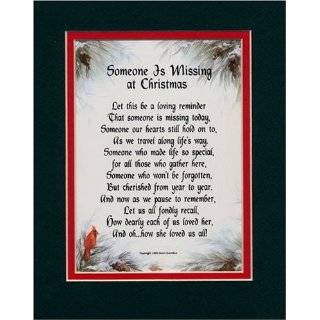 Someone Is Missing At Christmas (Female) 8x10 Heartfelt Poem, Double 
