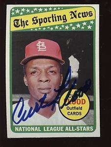 1969 Topps Baseball #426 Curt Flood All Star Autographed EXMT B & E 