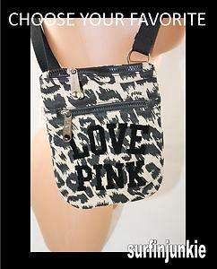 Victoria Secret LOVE PINK Leopard Cheetah Cross Body Tote Bag Purse 