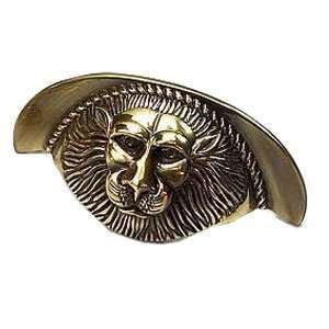   15 Satin Nickel Cabinet Hardware Lion Head Cup Pull
