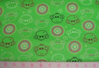 Cozy flannel ~ FuNkY mOnKeY   LIME Green and Hot PINK  