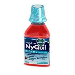  Vicks Nyquil Alcohol Free Cold & Flu Liquid 10oz Health 