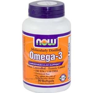  Now Omega 3, Molecularly Distilled 1000mg, 90 Softgel 