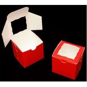  Goldas Kitchen Cake Box   4 × 4 × 4   Window   Red 