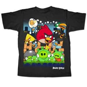 Lets Party By Gonzales Ent. Black Angry Birds T Shirt / Black   Size 