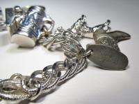 Vintage Monet Bracelet Chain w/ 11 Charms CAR 1258  