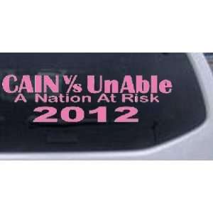 Pink 32in X 9.1in    Cain Verses UnAble 2012 Political Car Window Wall 