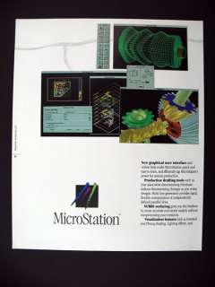 Intergraph MicroStation Version 4 CAD Software 1991 print Ad 