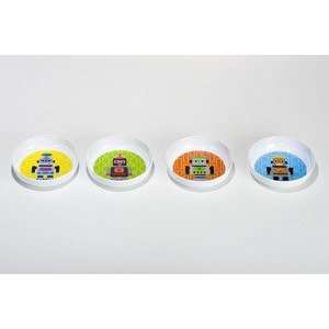 Robot Kids Cereal Pasta Shallow Bowl Set 4 French Bull  
