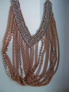 MAX AZRIA BCBG CRYSTAL necklace chains JEWELRY STUNNING rose  