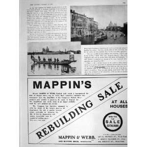   1907 CARNIVAL VENICE CANAL GONDOLAS MAPPIN WEBB LONDON