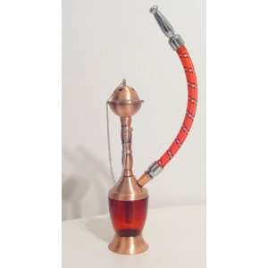  7.5 1 Hose Arabic Hookah Egyptian Copper & Red Vase 