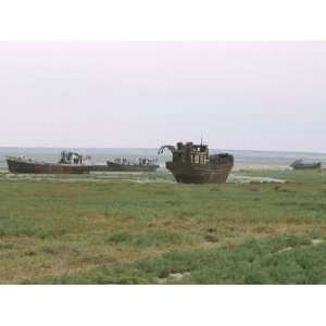 Dry Seabed Since Water Losses, Ship Graveyard Near Aralsk, Aral Sea 