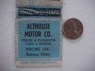 1940s Era Salem,Ohio Dodge Plymouth Motor Cars & trucks company 