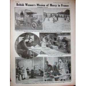    1917 WW1 Women Red Cross France Ambulance Cars