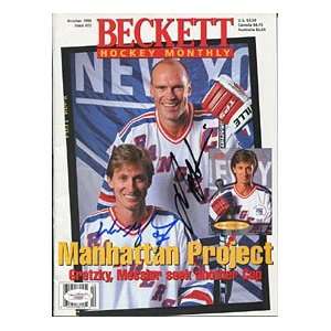 Wayne Gretzky & Mark Messier Autographed/Signed 1996 Beckett Magazine 