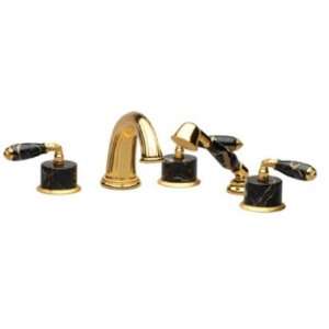   Phylrich Deck Tub With Hhs valen Black Polished Gold