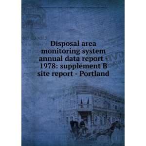  Disposal area monitoring system annual data report   1978 