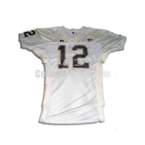 White No. 12 Game Used Central Michigan Russell Football Jersey (SIZE 
