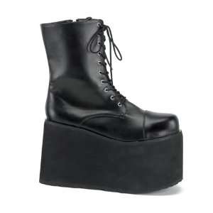    10, Blk Pu Lace Up Front Platform Ankle Boot, 5 