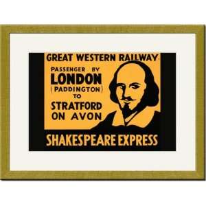  Gold Framed/Matted Print 17x23, Shakespeare Express