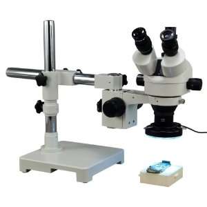 OMAX 3.5X 90X Zoom Single Bar Boom Stand Trinocular Stereo Microscope 