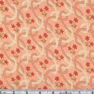  45 Wide Moda Gypsy Rose Ribbon Work Peach Fabric By The 
