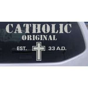 Silver 3.4in X 6in    Catholic Original Est. 33 A.D. Christian Car 