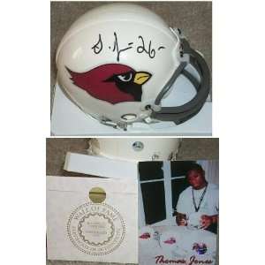  Thomas Jones Arizona Cardinals Autographed Replica Mini 
