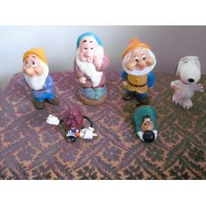 Vintage Squeezable Toys 3 Dwarft from Snow White, Calif. Raisin, Pete 