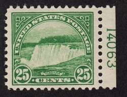1922 Niagara Falls Sc 568 MNH XF plate no. single CV $117  