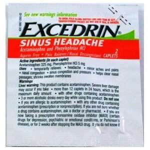  Excedrin Sinus Headache (Case of 50 2 Caplet Trial Sized 