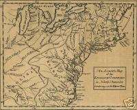 c1760 American Colonies Ohio River Colonial Antique Map  