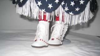 American Flag Cowgirl Music Box Paradise Galleries Doll Porcelain 18 