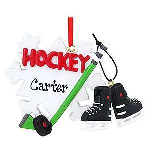  Personalized Hockey Snowflake With Skate Dangle Ornament 