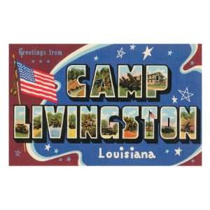  Greetings from Camp Livingston, Louisiana Premium Poster 